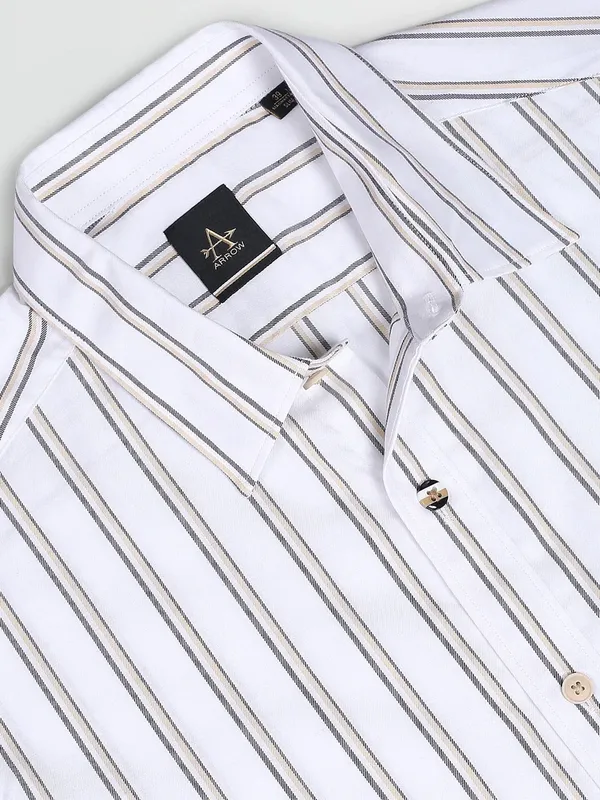 Arrow white cotton stripe shirt