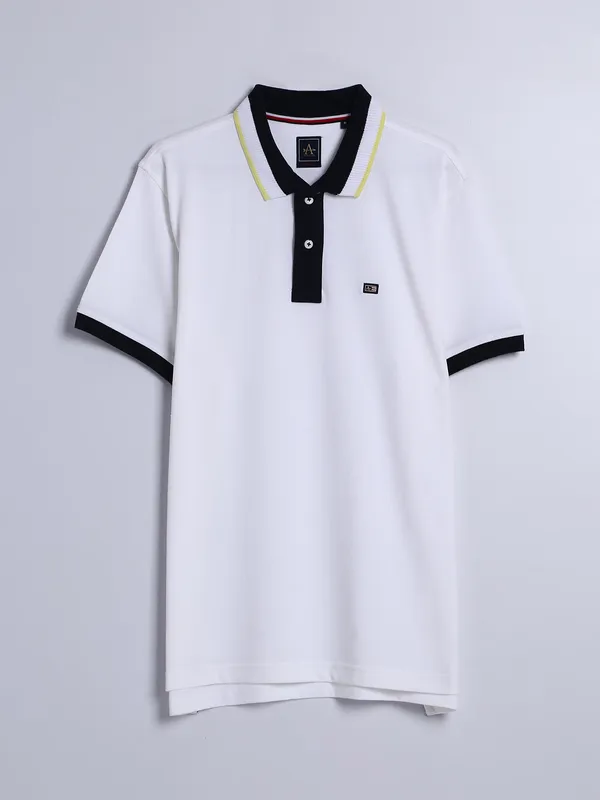 Arrow white polo t shirt in plain