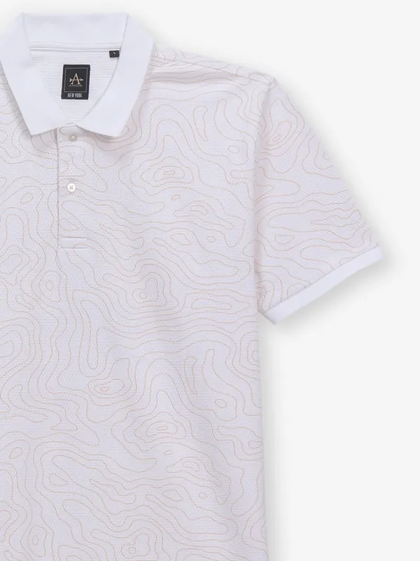 ARROW white printed cotton t-shirt