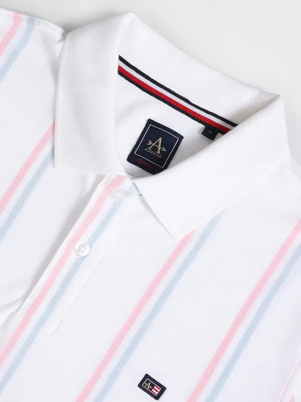 Arrow white stripe polo t shirt