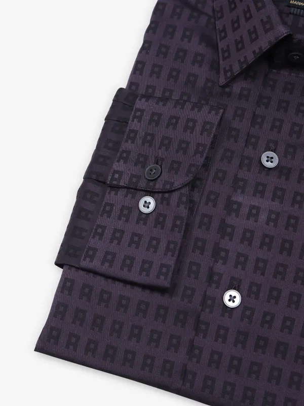 ARROW wine printed cotton shirt