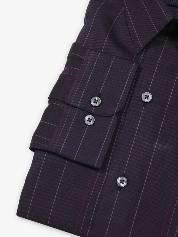 ARROW wine stripe cotton shirt