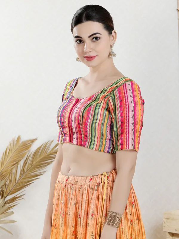 Art silk multi color blouse