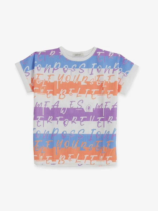 ASTRON printed white t-shirt