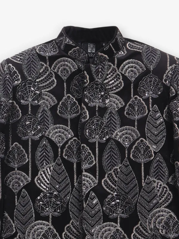 Attractive black velevt indowestern for boys