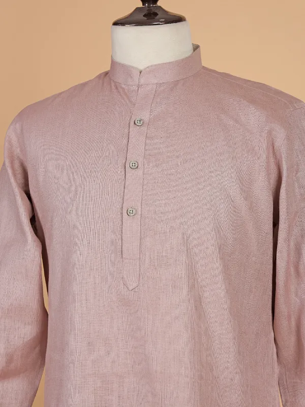 Attractive light brown cotton kurta suit