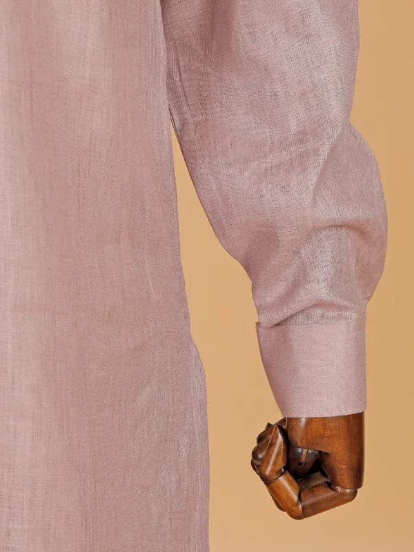 Attractive light brown cotton kurta suit