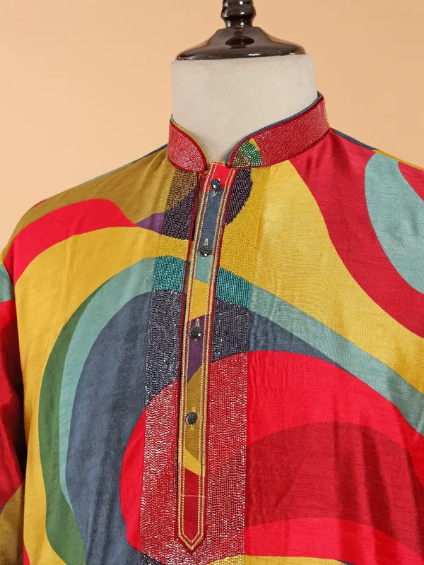 Attractive multicolor silk kurta suit for men