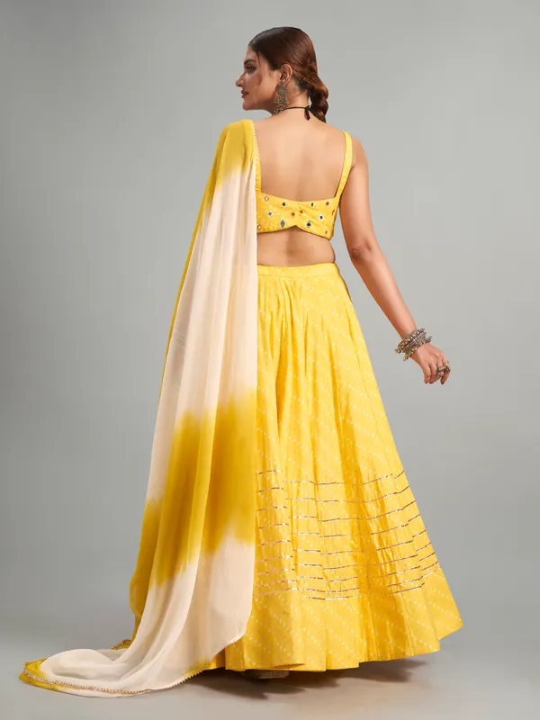 Attractive yellow cotton silk chaniya choli