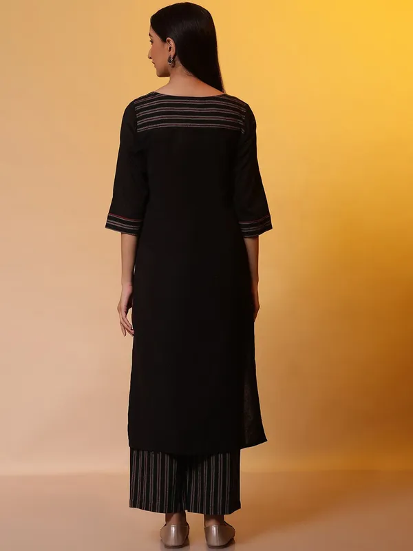 AURELIA black cotton palazzo set