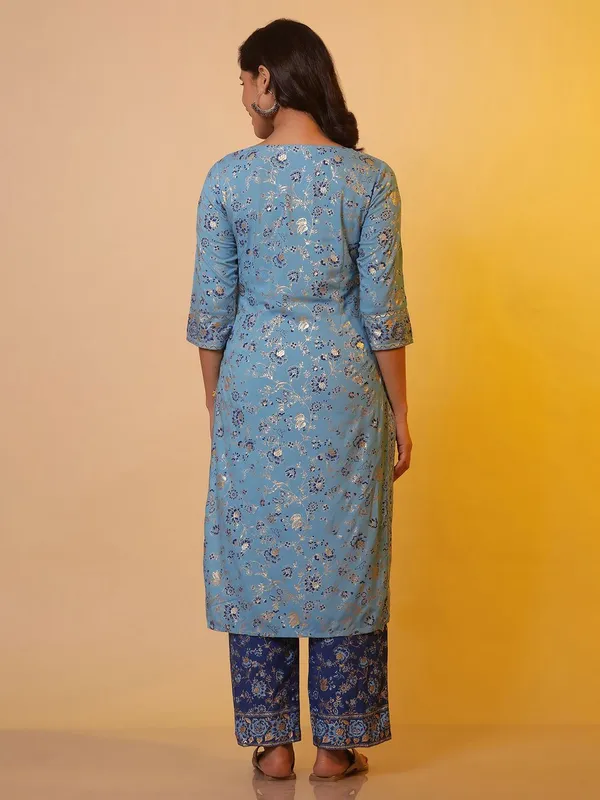 AURELIA Latest blue silk casual wear kurti