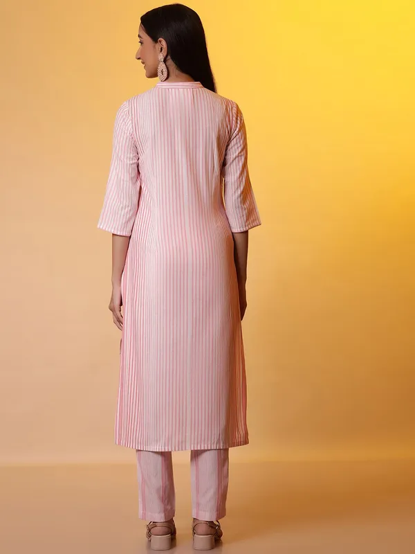 AURELIA light pink stripe cotton palazzo set