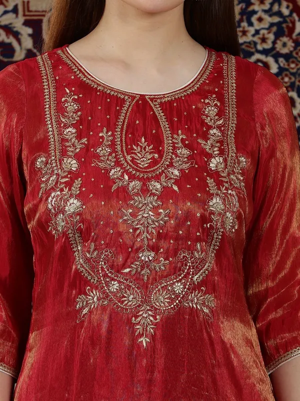 AURELIA Maroon kurti in goergette