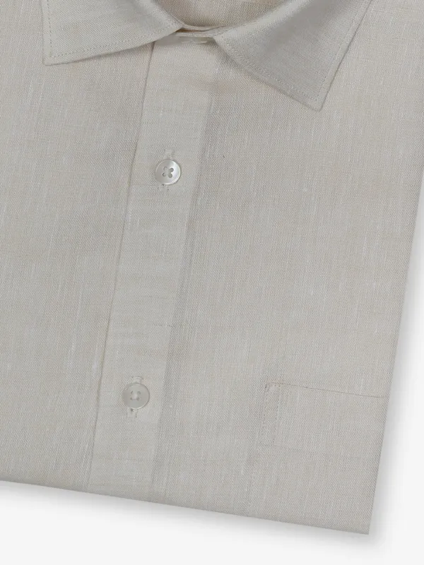 AVEGA beige plain linen shirt for men