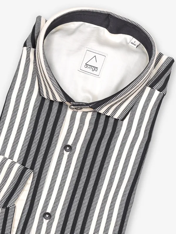 AVEGA black and cream cotton party shirt