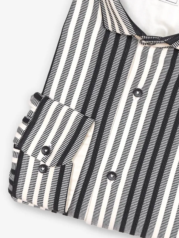 AVEGA black and cream cotton party shirt