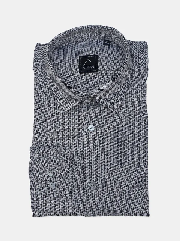 Avega black and white cotton textured shirt