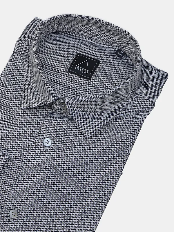 Avega black and white cotton textured shirt