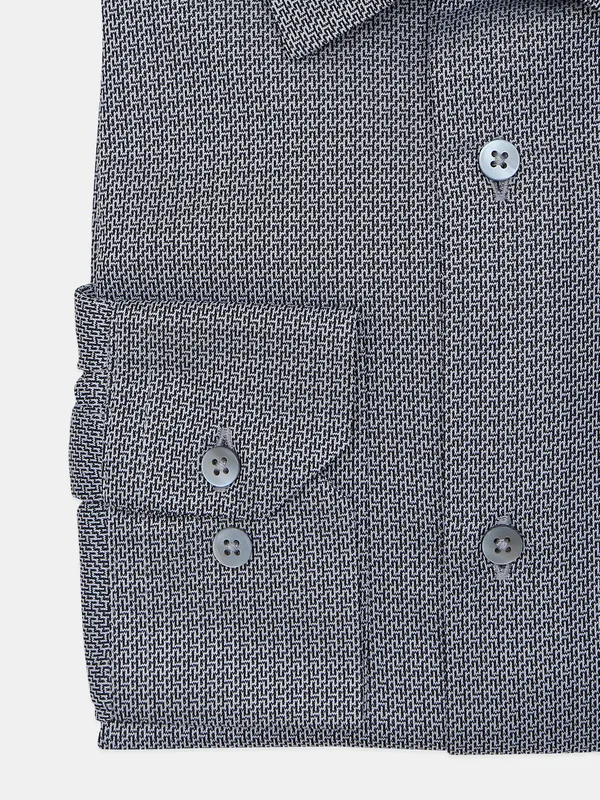 Avega black and white cotton textured shirt