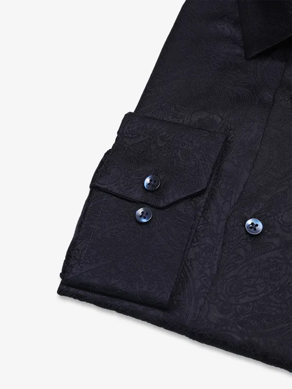 AVEGA black cotton formal shirt for men