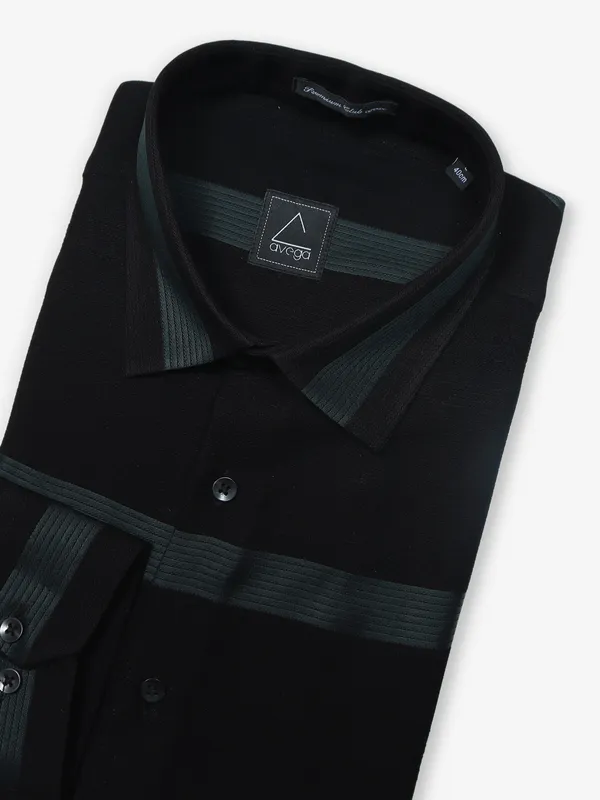 AVEGA black cotton full sleeves shirt