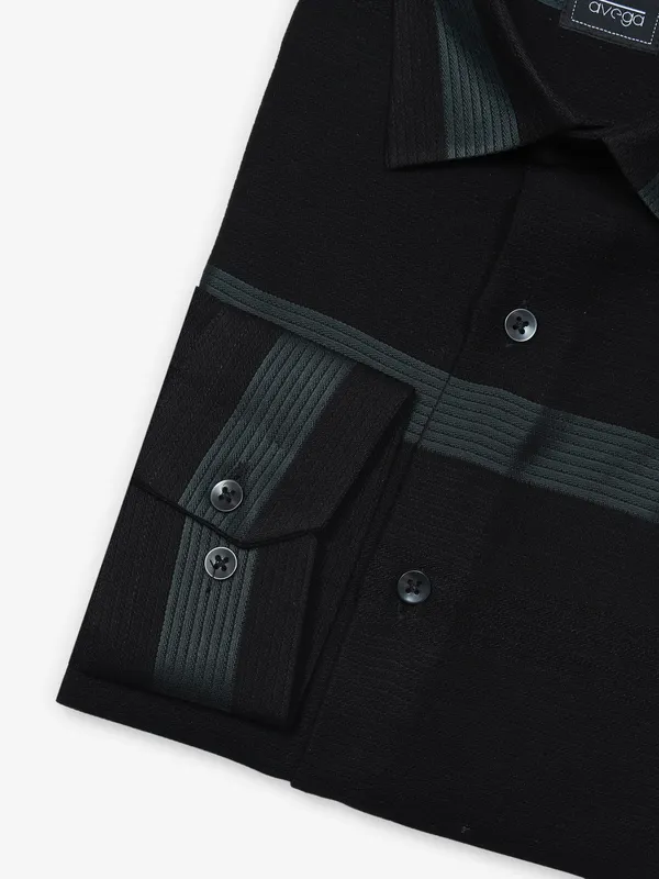 AVEGA black cotton full sleeves shirt