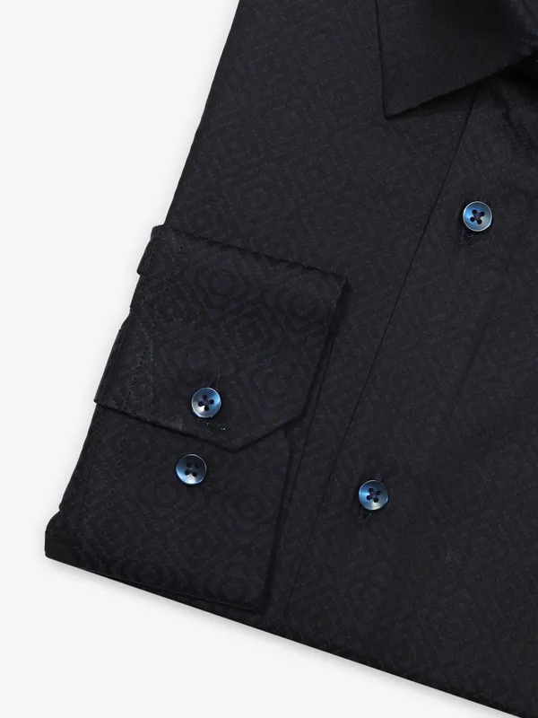 AVEGA black texture cotton formal shirt