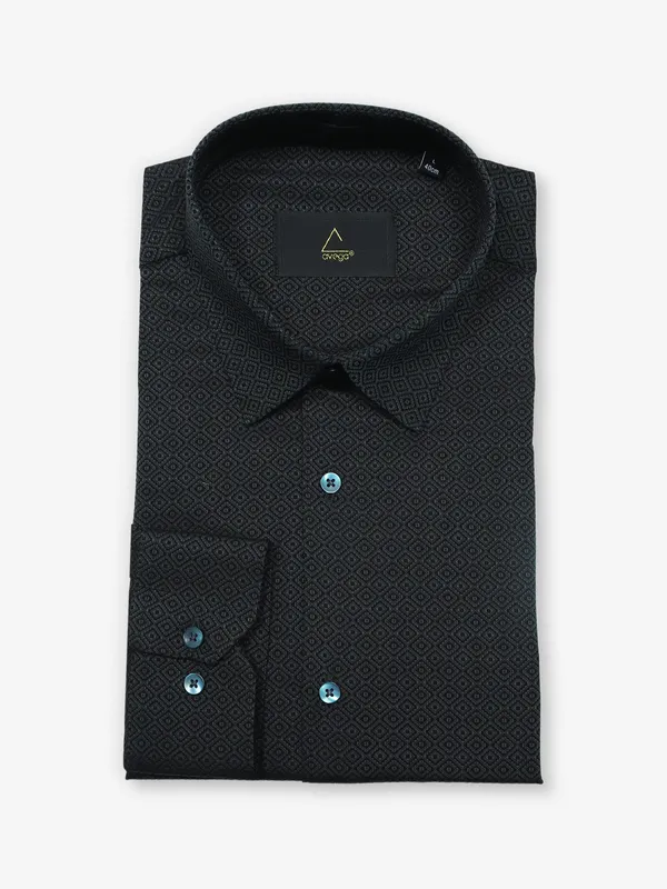 AVEGA black texture formal shirt in cotton