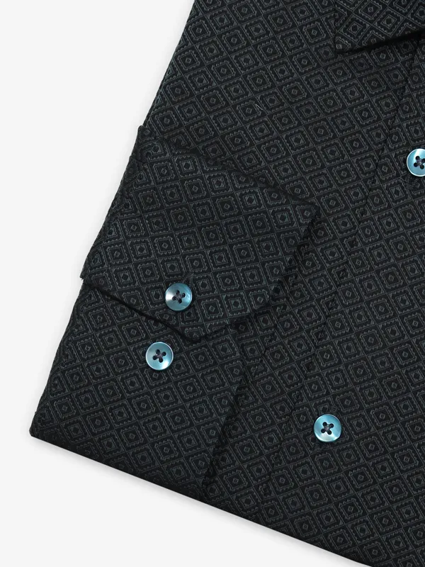 AVEGA black texture formal shirt in cotton
