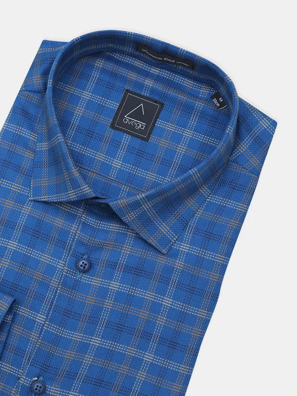 Avega blue color checks style cotton shirt
