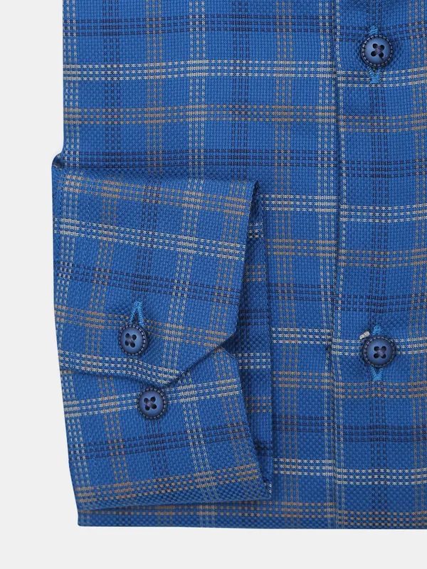 Avega blue color checks style cotton shirt