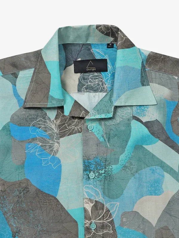 AVEGA blue printed casual shirt
