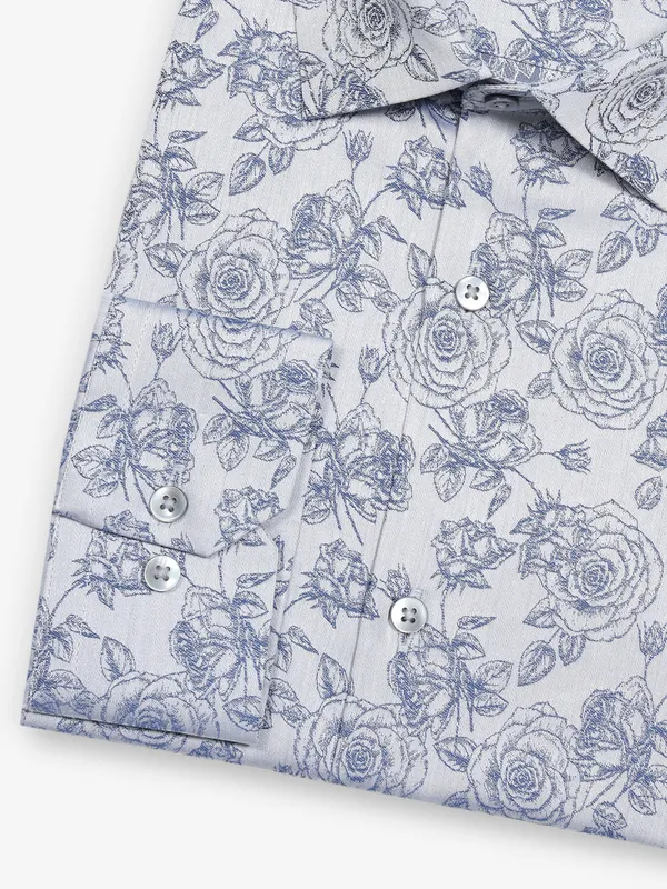 AVEGA blue printed partywear shirt