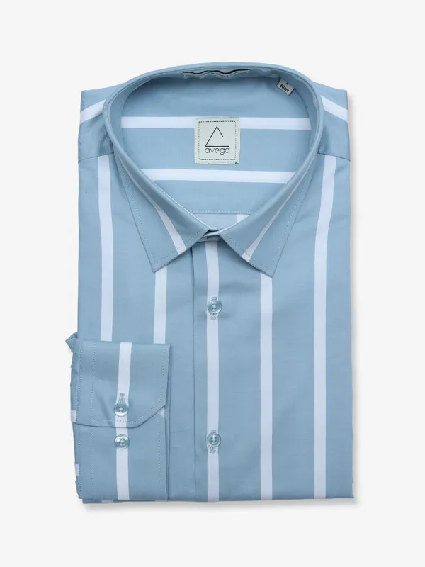 Avega blue stripe shirt in cotton