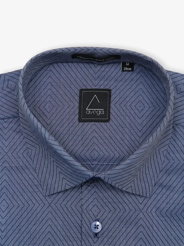 Avega blue textured cotton shirt