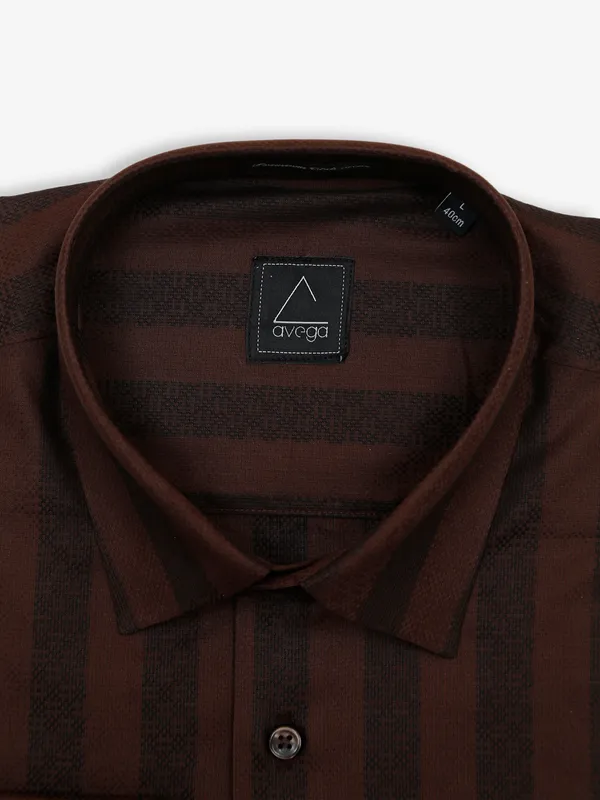 Avega brown stripe shirt