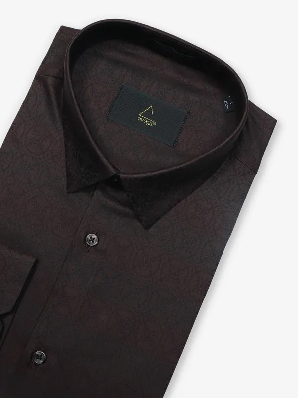 AVEGA brown texture cotton shirt
