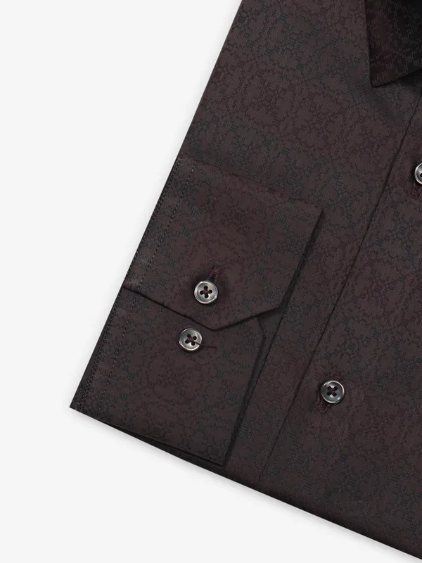 AVEGA brown texture cotton shirt