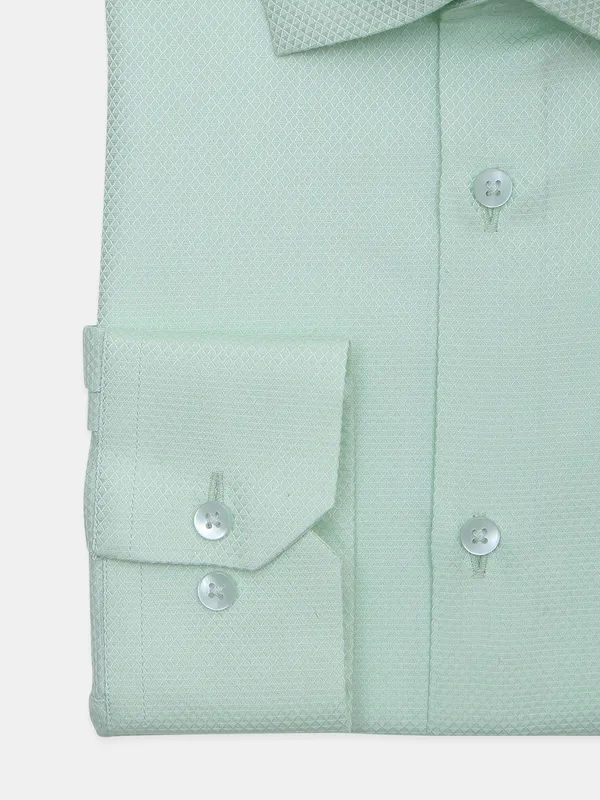 Avega cotton fabric solid green mens shirt