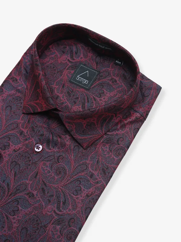 Avega cotton grey printed shirt