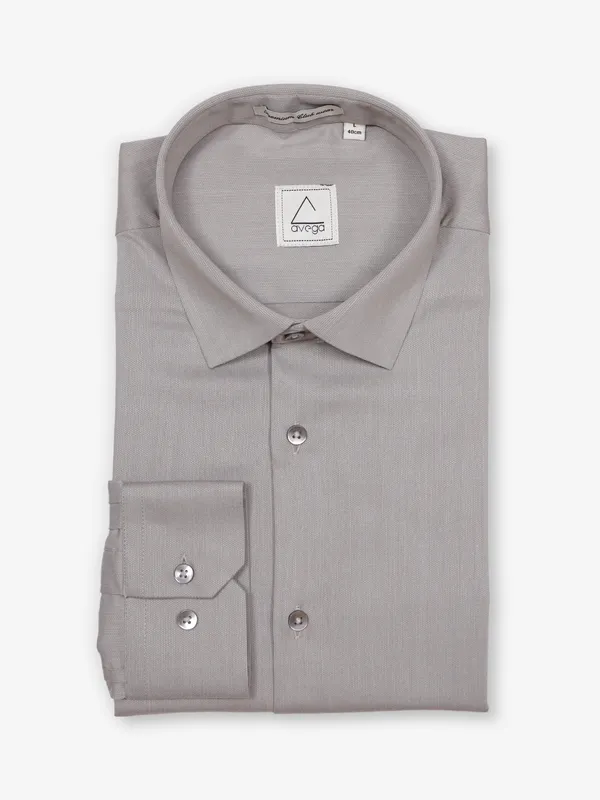 AVEGA cotton grey textured party shirt