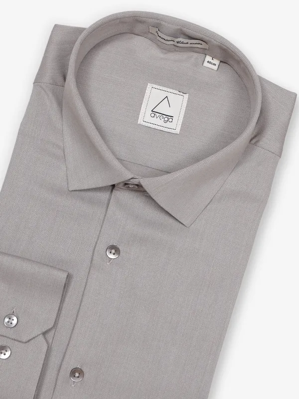 AVEGA cotton grey textured party shirt