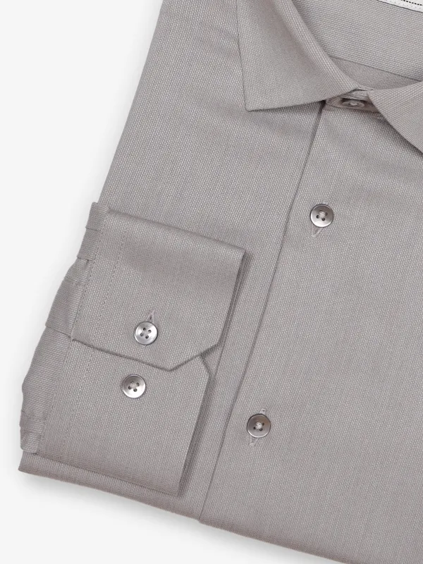 AVEGA cotton grey textured party shirt