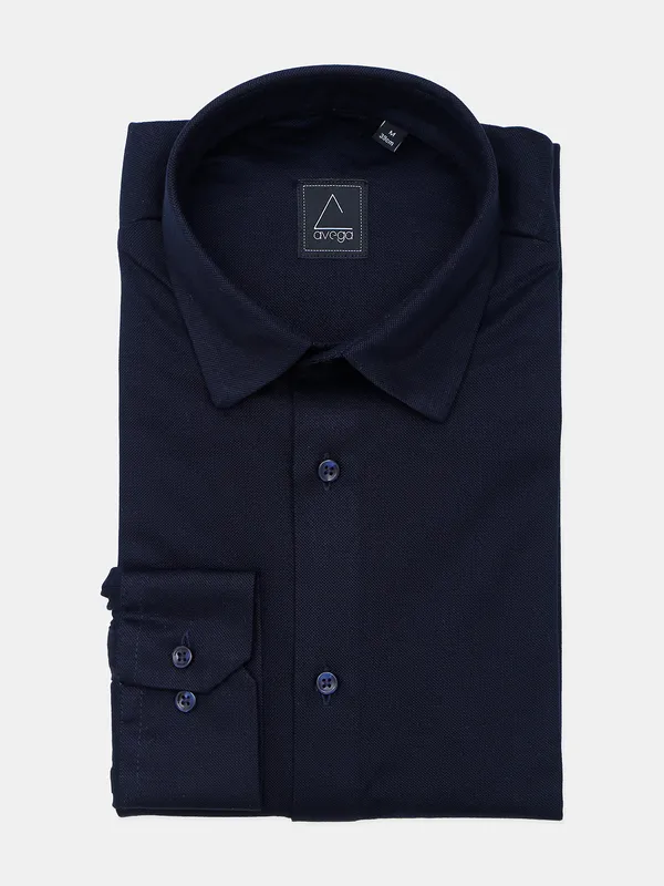 Avega cotton navy formal wear shirt