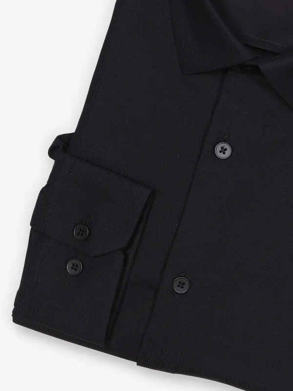 AVEGA cotton party shirt in textured black