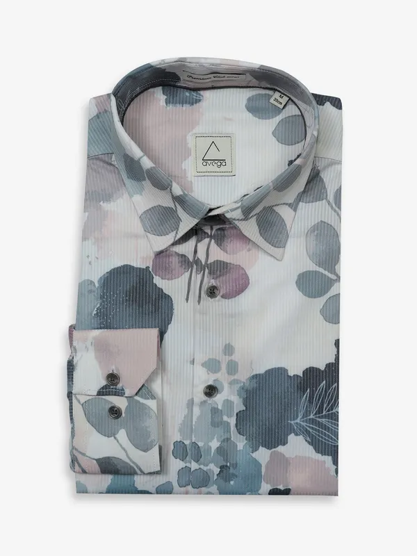 AVEGA cotton white printed shirt