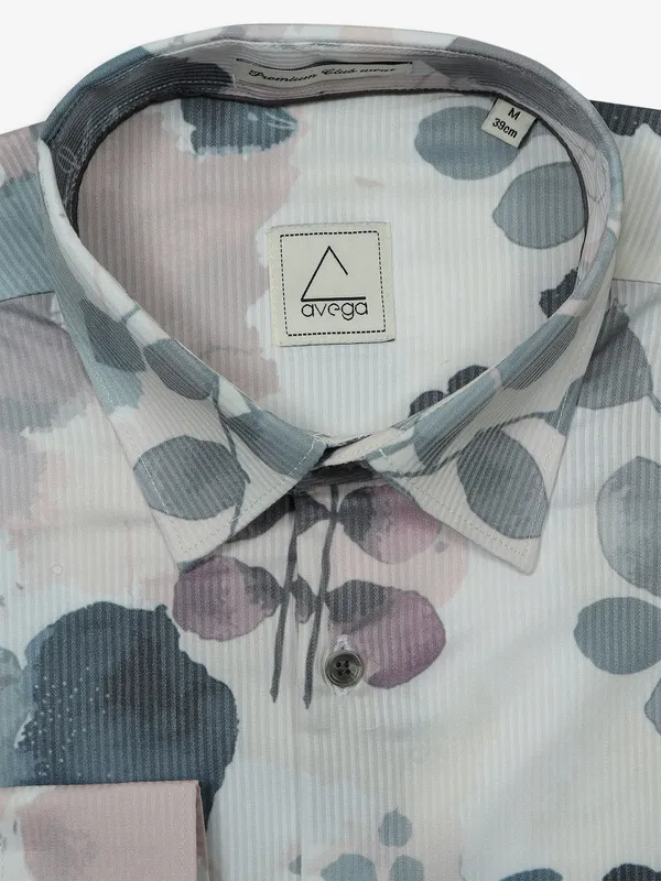 AVEGA cotton white printed shirt