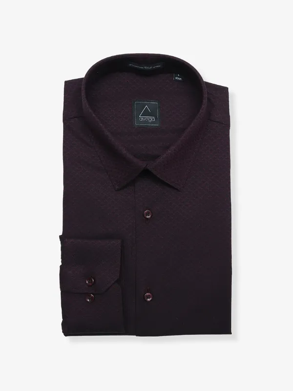 Avega cotton wine full sleeves shirt