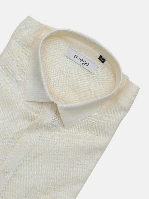 Avega cream color solid cotton shirt