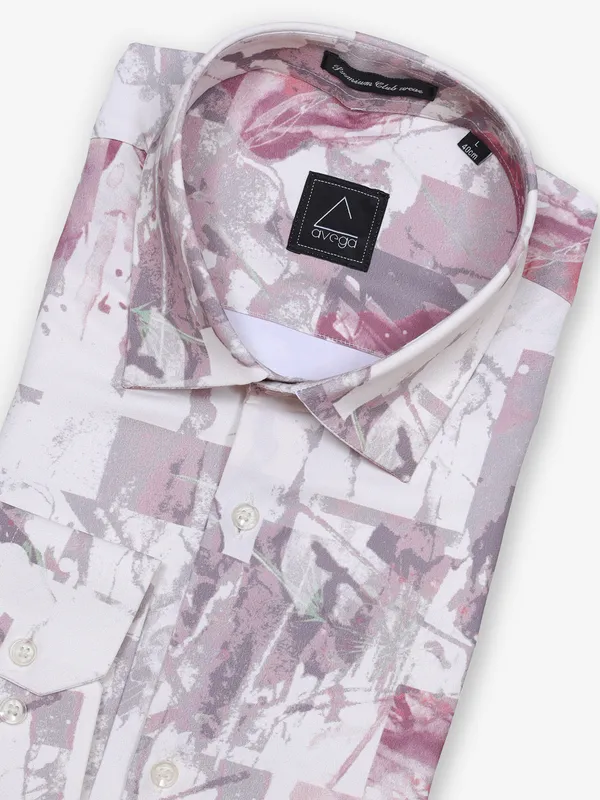 AVEGA cream printed cotton party shirt